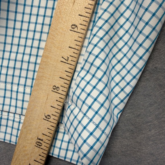 Peter Millar Mens 36 Performance Wicking Golf Shorts Blue White Windowpane Check - Picture 5 of 6